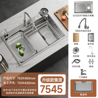 Jomoo Sink Large Single-Slot Kitchen Household 304 Stainless Steel Countertop Undermount Sink Dishwashing Sink Undermount Sink