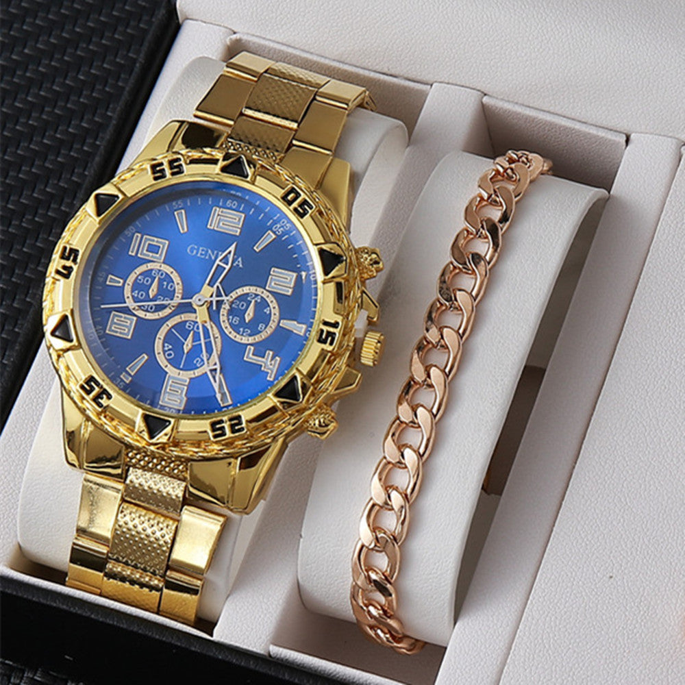 Factory direct sales calendar steel watch men's large dial quartz watch cross-border hot foreign trade men's watches wholesale