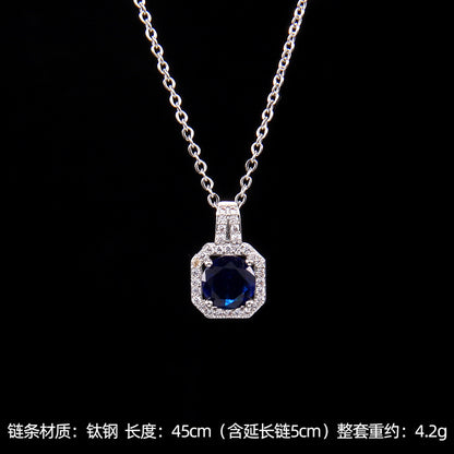 Set of Zircon Cross-Border Aliexpress Crystal Square Diamond Full Diamond Perfume Bottle Necklace Women's Jewelry Earrings Hot Selling Earrings