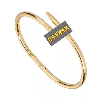 Cross-border Stainless Steel Bracelet Women's High-grade Electroplated Circle Bracelet Diamond Light Luxury Titanium Steel Fashion Jewelry