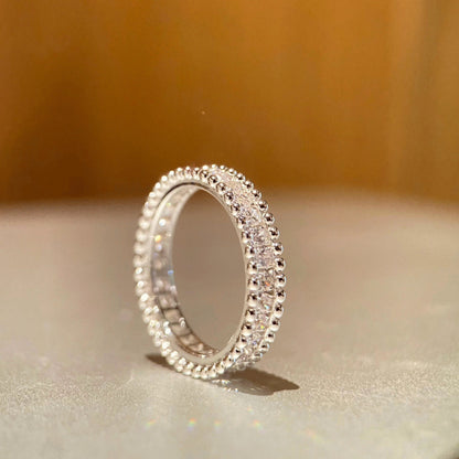 High-End Version of Diamond Ring for Women, Thick 18K Gold-Plated Bead Edge Full of Diamonds, Couple Ring Stackable Starry Sky Manufacturer Wholesale