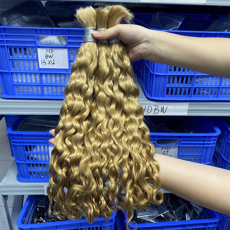 Customized Human Wig Deep Curly Multi-Color Hair Bundle Bulk Human Hair Real Hair Wig