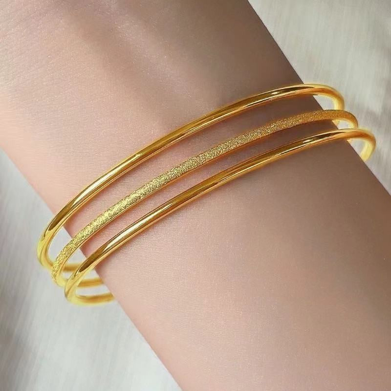 Cross-border Stainless Steel Bracelet Women's High-grade Electroplated Circle Bracelet Diamond Light Luxury Titanium Steel Fashion Jewelry