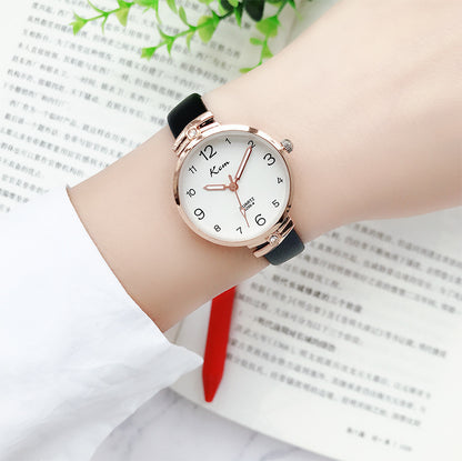 Card Mystery ins Style Student Watch Women's Harajuku Simple Gradient Thin Strap Waterproof Electronic Quartz Watch for Junior High School
