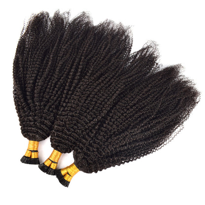 Manufacturer's Ready-Made Real Hair Wig Crystal Line Stick Hair Extension I-Tip Human Hair Wig Cross-Border Wig