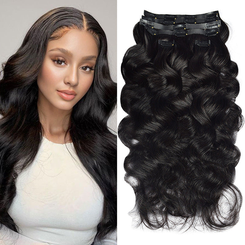 In-Stock Real Human Hair Wigs Pu Clip-In Hair Extensions for Women Seamless Clip Ins Human Hair Export Wigs