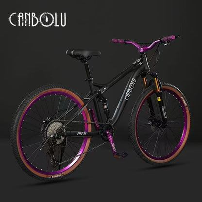 Shock-Absorbing Soft-Tail Mountain Bike Student Bicycle Variable Speed Oil Brake Road Bike Adult Off-Road Men's and Women's Youth Bicycle