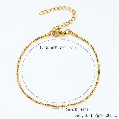 Stainless Steel Bracelet 18K Gold Vacuum Plating Furnace Versatile Simple Everyday Basic Bracelet Color-Preserving Jewelry