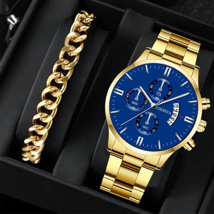 Factory direct sales calendar steel watch men's large dial quartz watch cross-border hot foreign trade men's watches wholesale