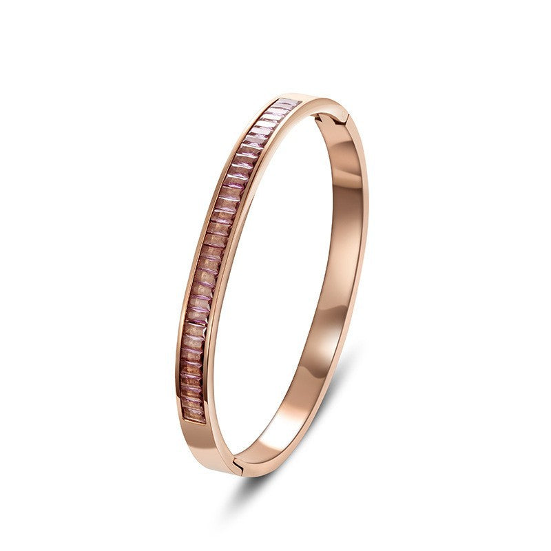 European and American Cross-Border Stainless Steel Bracelet, Titanium Steel Nail Bracelet for Women, Non-Fading, Simple, Versatile, Fashionable and Elegant Bracelet
