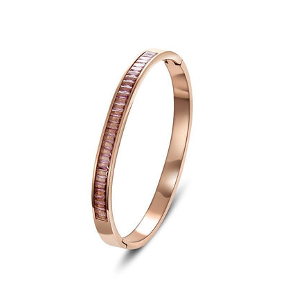 European and American Cross-Border Stainless Steel Bracelet, Titanium Steel Nail Bracelet for Women, Non-Fading, Simple, Versatile, Fashionable and Elegant Bracelet