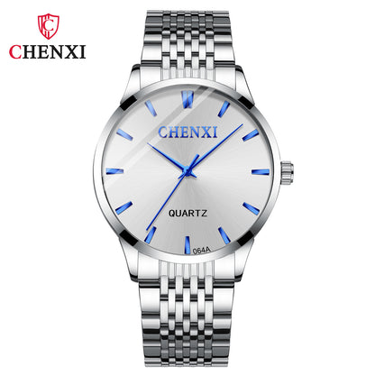 Dawn Men's Simple Business Watch Shake Voice Live Cross-border Foreign Trade Factory Wholesale Steel Belt Luminous Quartz Watch