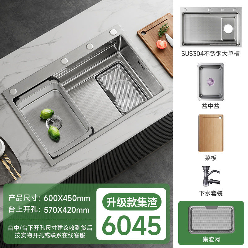 Jomoo Sink Large Single-Slot Kitchen Household 304 Stainless Steel Countertop Undermount Sink Dishwashing Sink Undermount Sink