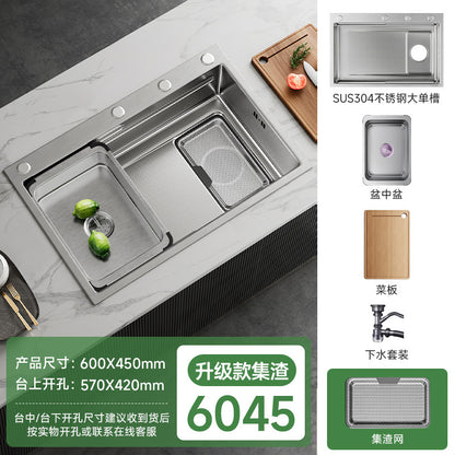 Jomoo Sink Large Single-Slot Kitchen Household 304 Stainless Steel Countertop Undermount Sink Dishwashing Sink Undermount Sink