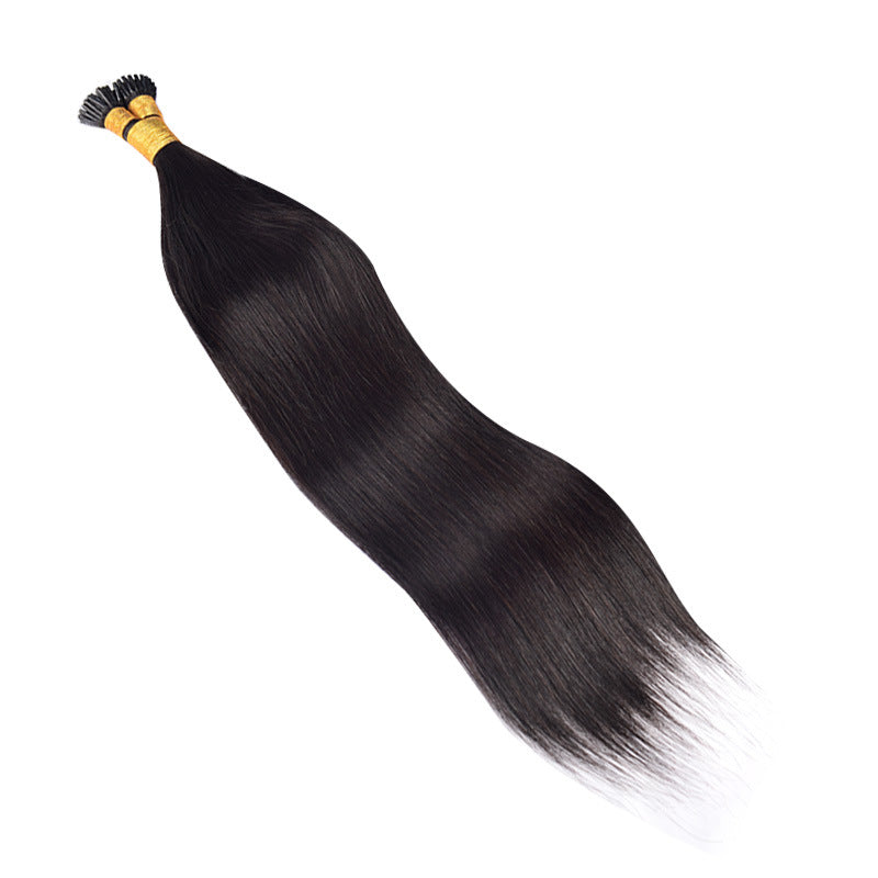 Manufacturer's Ready-Made Real Hair Wig Crystal Line Stick Hair Extension I-Tip Human Hair Wig Cross-Border Wig