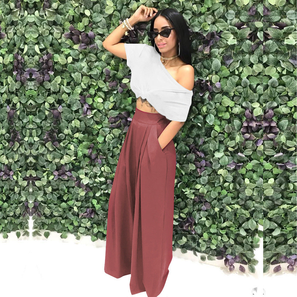 S2018 Hot-Selling Fashion Stylish Flared Pants Wide-Leg Casual Pants Autumn and Winter Wide-Leg Pants 14 Colors Available