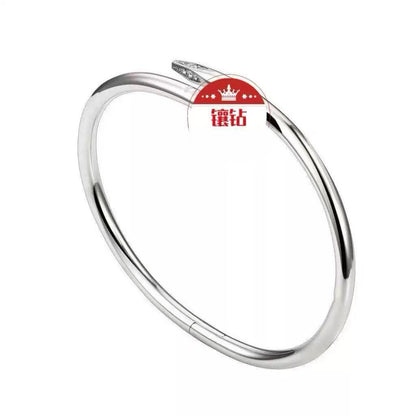 European and American Cross-Border Stainless Steel Bracelet, Titanium Steel Nail Bracelet for Women, Non-Fading, Simple, Versatile, Fashionable and Elegant Bracelet