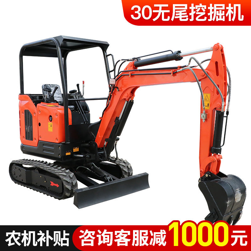 Small Excavator Agricultural Orchard Engineering Trenching Small Digger Household Micro Digging Multifunctional Hook Mini Excavator