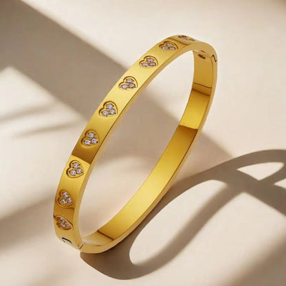 Cross-border Stainless Steel Bracelet Women's High-grade Electroplated Circle Bracelet Diamond Light Luxury Titanium Steel Fashion Jewelry