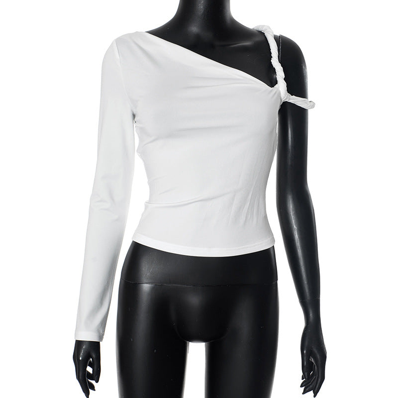 Letter H24TP239 Europe and the United States cross-border women's clothing 2024 autumn new fashion trend off-shoulder sexy hot girl top