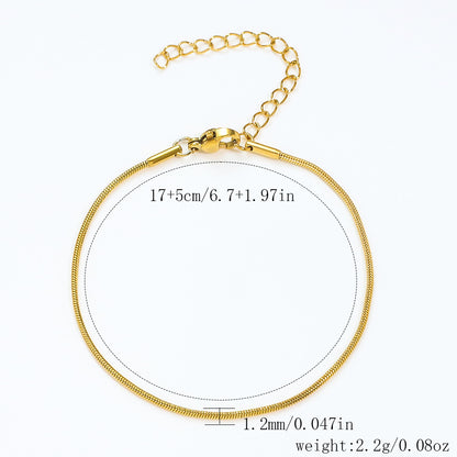 Stainless Steel Bracelet 18K Gold Vacuum Plating Furnace Versatile Simple Everyday Basic Bracelet Color-Preserving Jewelry