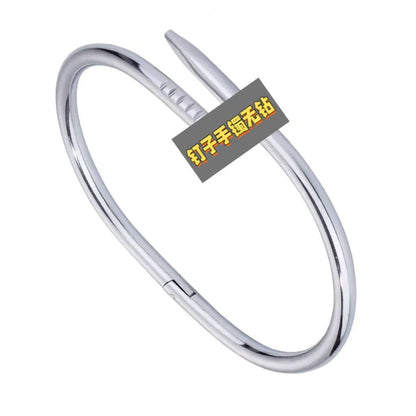 European and American Cross-Border Stainless Steel Bracelet, Titanium Steel Nail Bracelet for Women, Non-Fading, Simple, Versatile, Fashionable and Elegant Bracelet