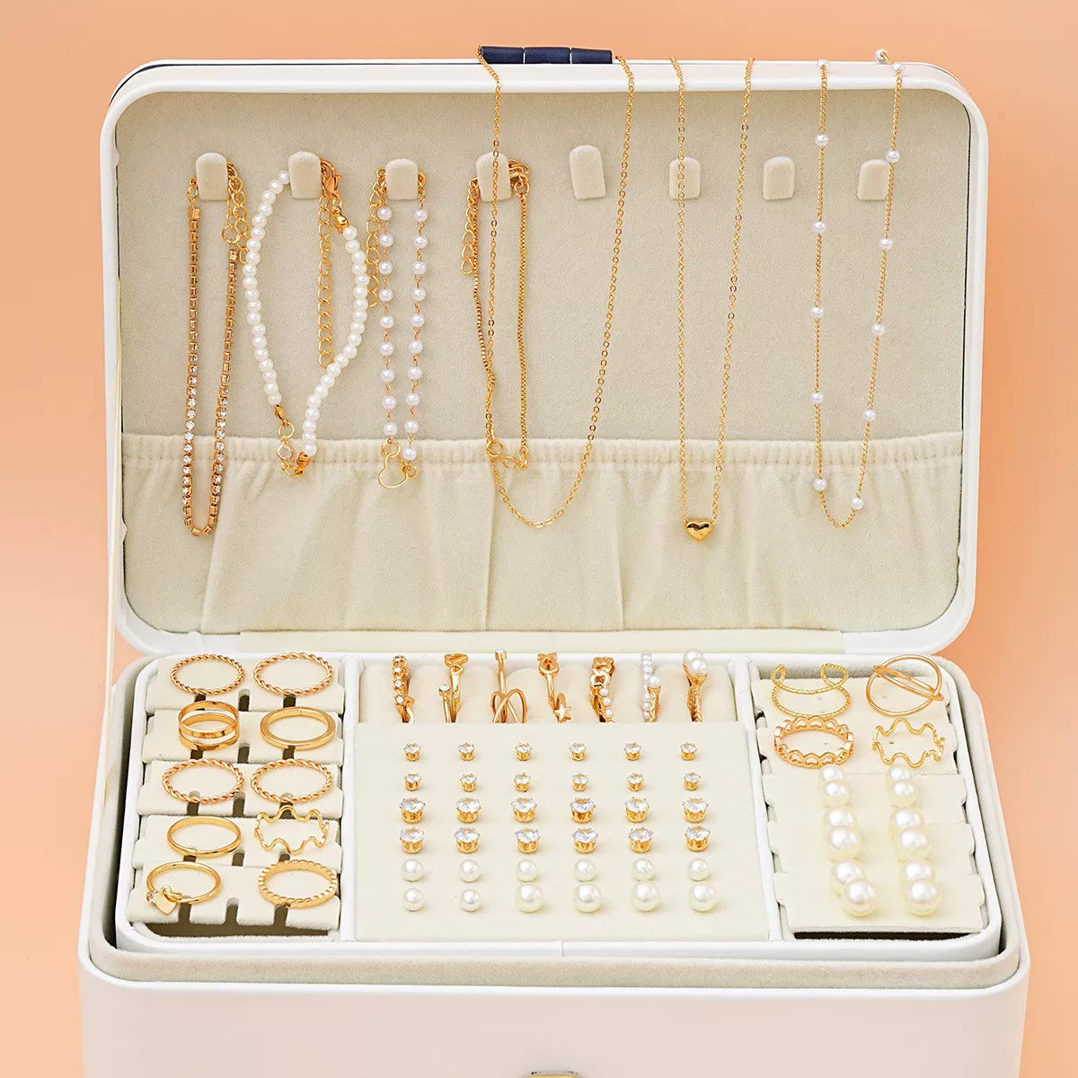 Jewelry Set New Cross-Border Hot European and American Hot Selling Imitation Pearl Alloy Jewelry Set (without Box)