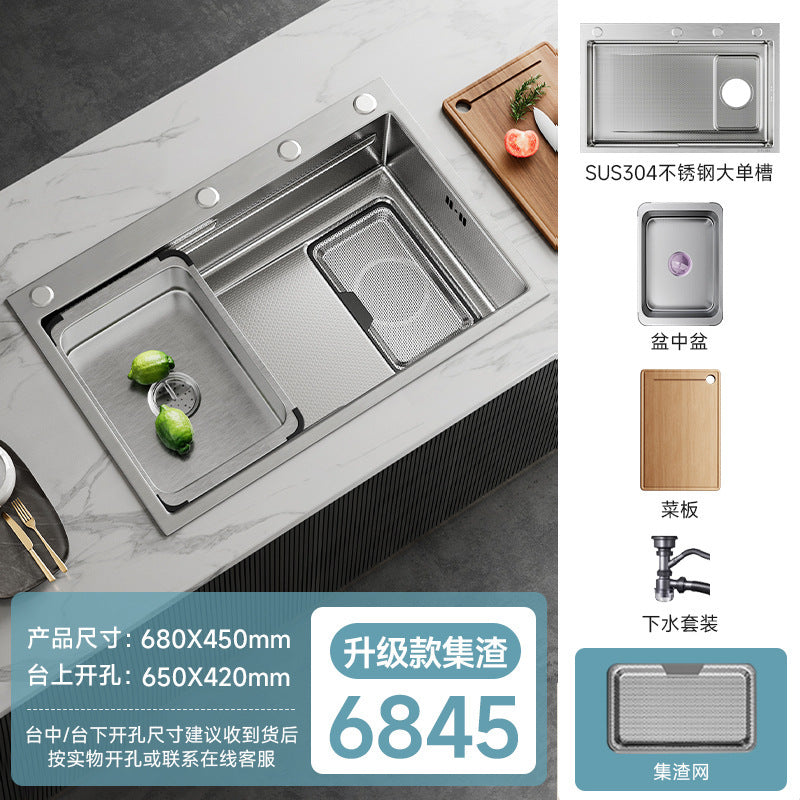 Jomoo Sink Large Single-Slot Kitchen Household 304 Stainless Steel Countertop Undermount Sink Dishwashing Sink Undermount Sink