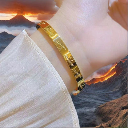Cross-border Stainless Steel Bracelet Women's High-grade Electroplated Circle Bracelet Diamond Light Luxury Titanium Steel Fashion Jewelry