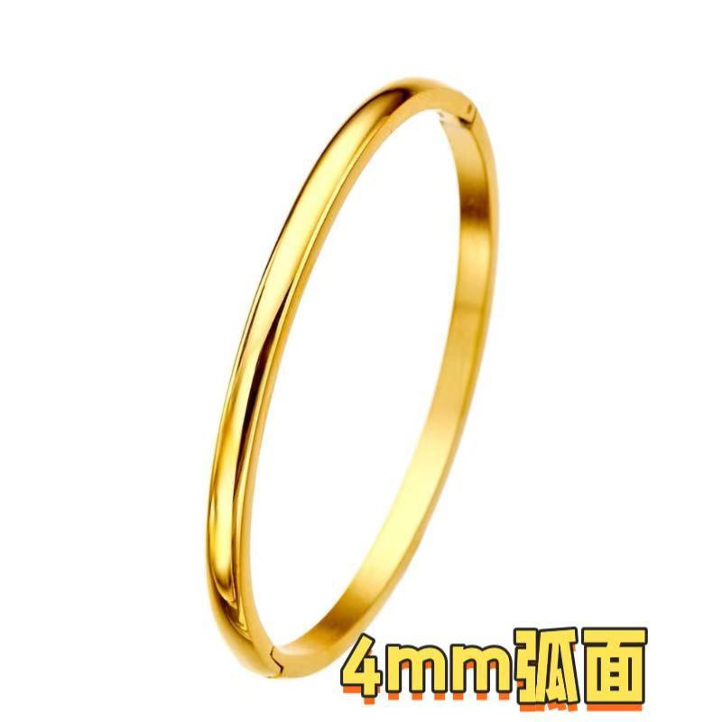Cross-border Stainless Steel Bracelet Women's High-grade Electroplated Circle Bracelet Diamond Light Luxury Titanium Steel Fashion Jewelry