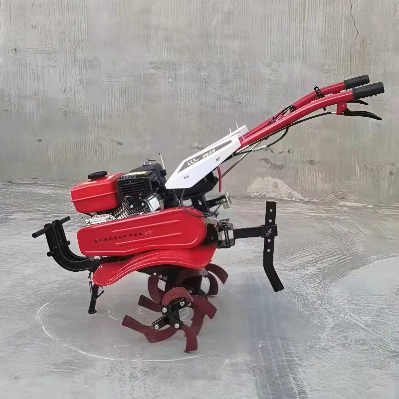 New Multifunctional Four-Wheel Drive Micro Tillage Machine, Small Household Diesel Trenching Machine, Gasoline Tillage Machine, Agricultural Rotary Tillage Machine