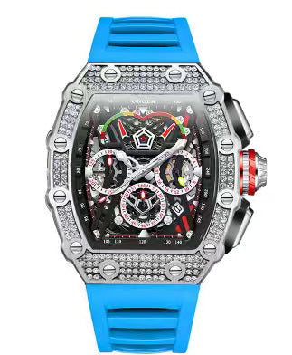 Cross-border new style ONOLA diamond multi-functional fashion waterproof quartz men's watch silicone with watch