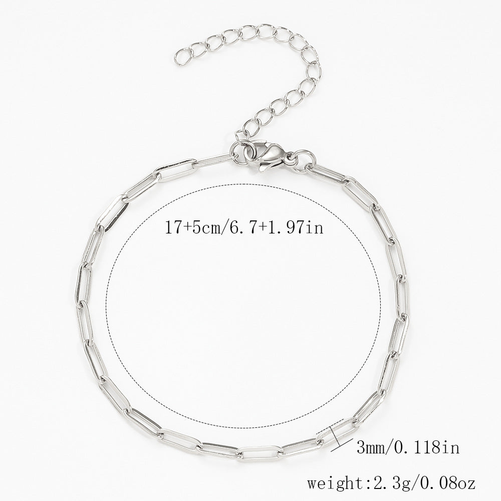 Stainless Steel Bracelet 18K Gold Vacuum Plating Furnace Versatile Simple Everyday Basic Bracelet Color-Preserving Jewelry