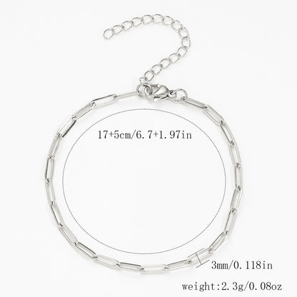 Stainless Steel Bracelet 18K Gold Vacuum Plating Furnace Versatile Simple Everyday Basic Bracelet Color-Preserving Jewelry