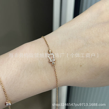 Fred Horseshoe Mini small size Full of Diamond Gifts Ins Lucky Small Bracelet Nautical Buckle Bracelet Necklace
