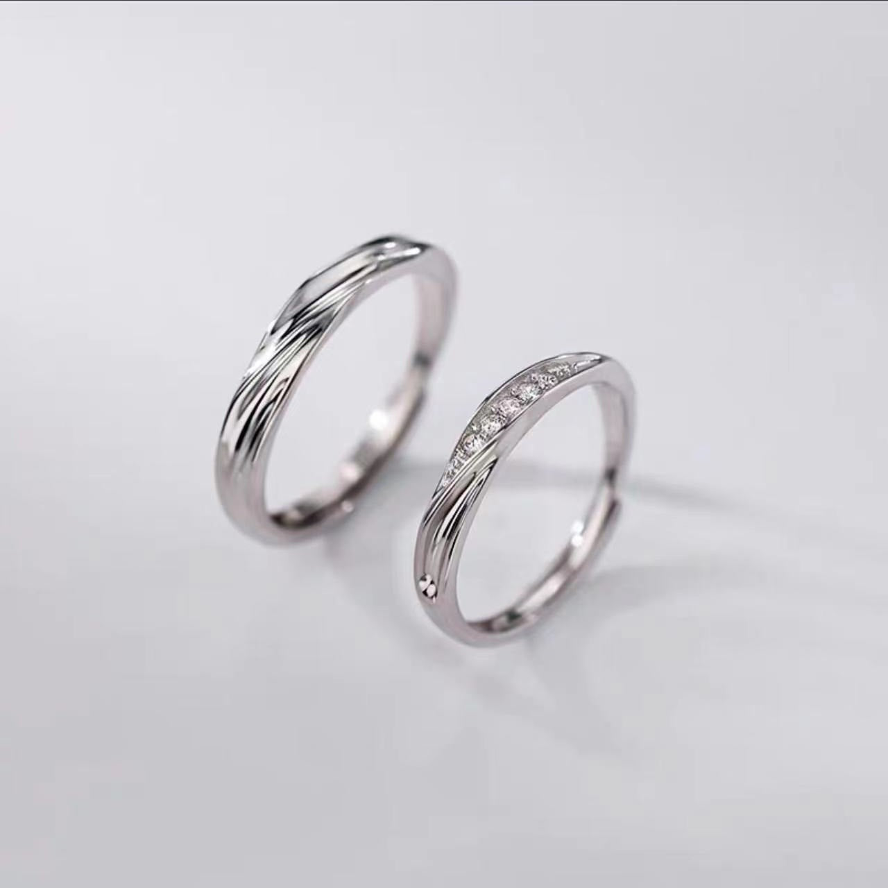 925 silver plated Mobius couple ring fashion personality niche design plain ring for men and women