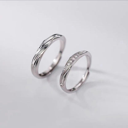 925 silver plated Mobius couple ring fashion personality niche design plain ring for men and women