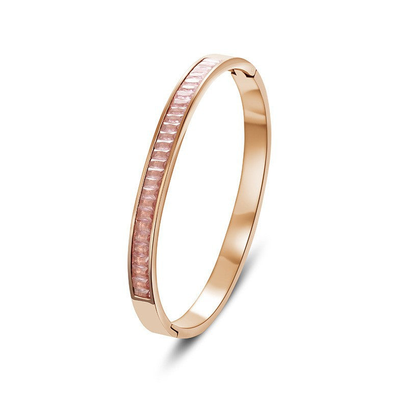 European and American Cross-Border Stainless Steel Bracelet, Titanium Steel Nail Bracelet for Women, Non-Fading, Simple, Versatile, Fashionable and Elegant Bracelet