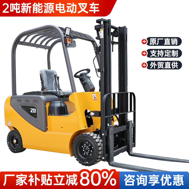Riding Electric Forklift 2 Tons Battery Stacker Forklift 3.5 Tons 3 Tons Fully Automatic Four-Wheel Lift Truck