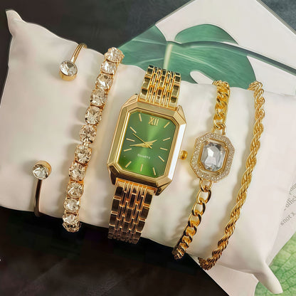 New Trendy Square Women's Quartz Watch Fashion Steel Band Women's Wristwatch Wholesale from Manufacturer in Stock