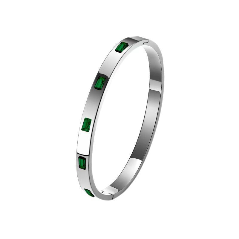 Cross-border Stainless Steel Bracelet Women's High-grade Electroplated Circle Bracelet Diamond Light Luxury Titanium Steel Fashion Jewelry