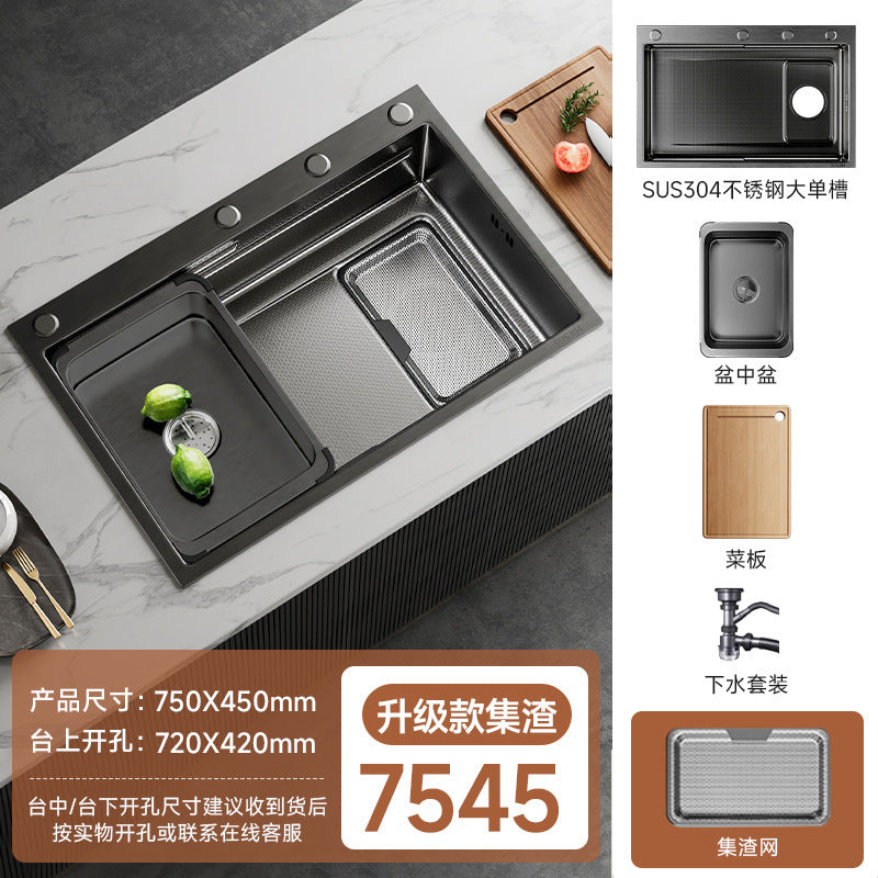 Jomoo Sink Large Single-Slot Kitchen Household 304 Stainless Steel Countertop Undermount Sink Dishwashing Sink Undermount Sink