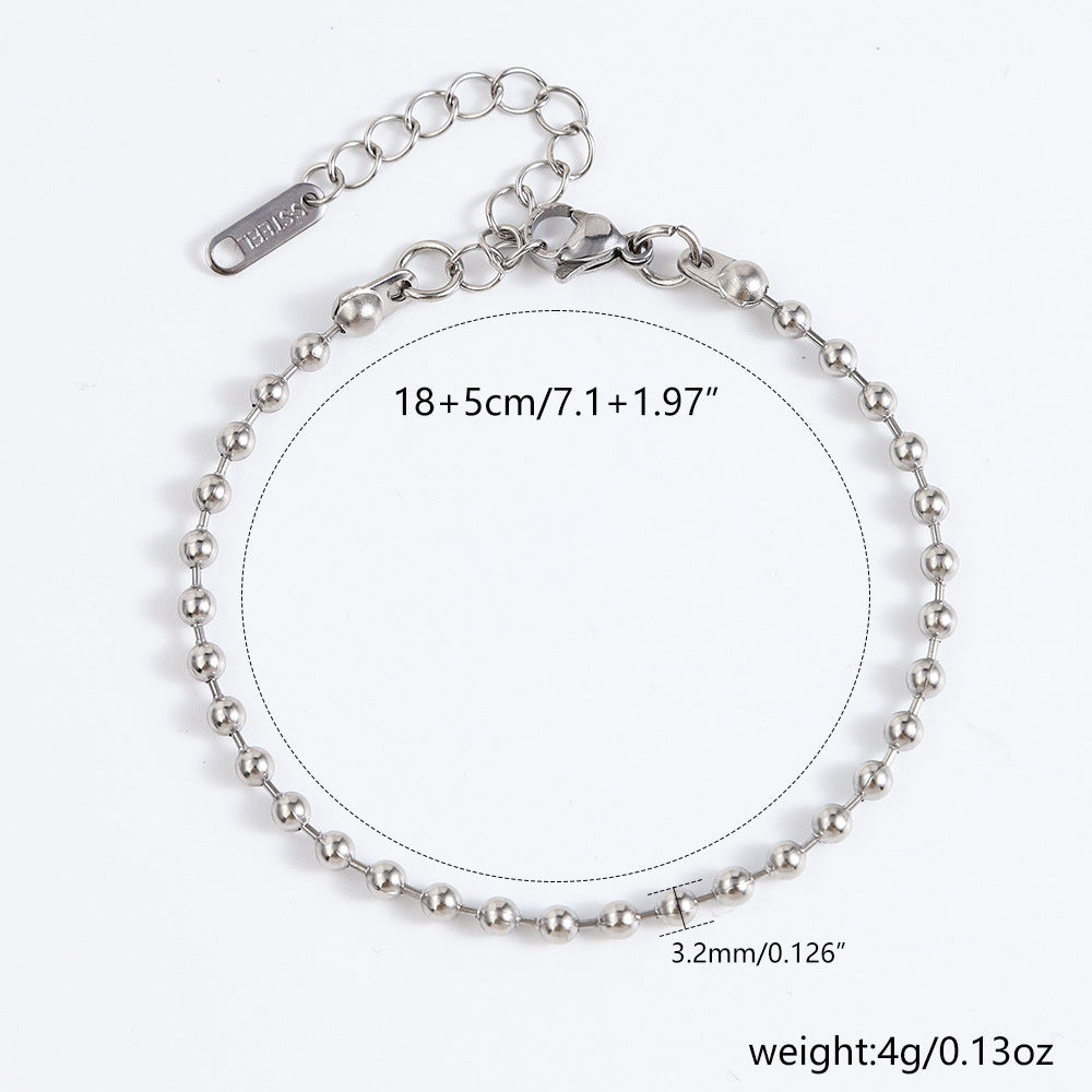 Stainless Steel Bracelet 18K Gold Vacuum Plating Furnace Versatile Simple Everyday Basic Bracelet Color-Preserving Jewelry