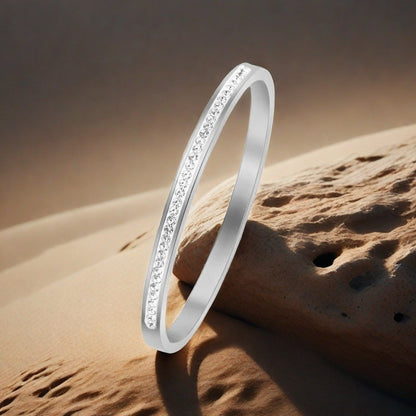 Cross-border Stainless Steel Bracelet Women's High-grade Electroplated Circle Bracelet Diamond Light Luxury Titanium Steel Fashion Jewelry