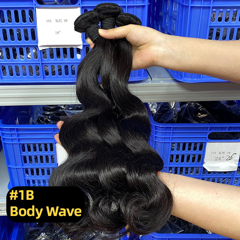 12A Wig Human Hair Hair Curtain Ladies Double Drawn Human Hair Bundles European and American Cross-Border