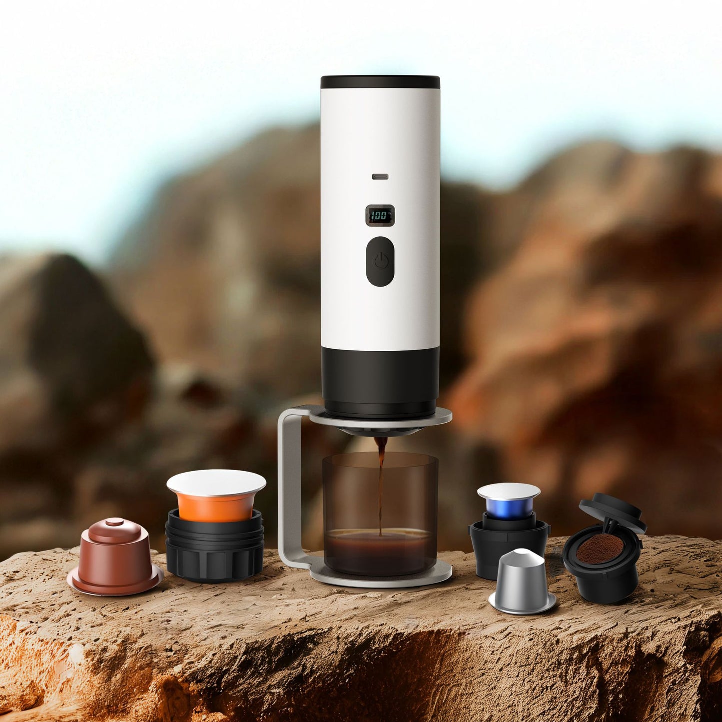 Espresso Coffee Machine Outdoor Travel Portable Capsule Coffee Machine Household Wireless Electric Coffee Powder Extraction Machine