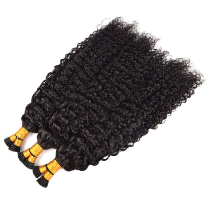 Manufacturer's Ready-Made Real Hair Wig Crystal Line Stick Hair Extension I-Tip Human Hair Wig Cross-Border Wig