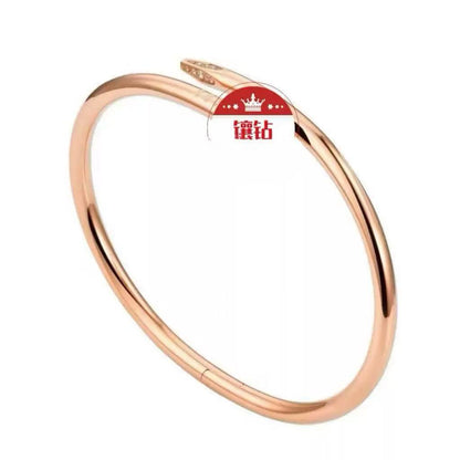 Cross-border Stainless Steel Bracelet Women's High-grade Electroplated Circle Bracelet Diamond Light Luxury Titanium Steel Fashion Jewelry
