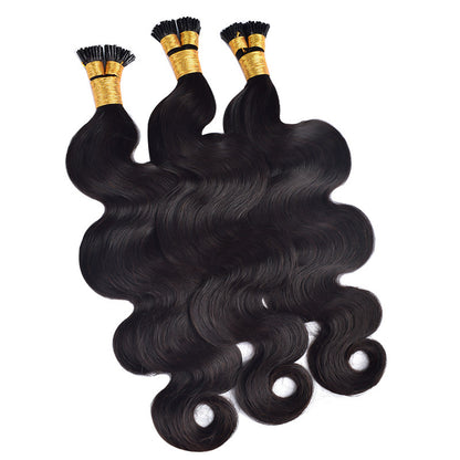Manufacturer's Ready-Made Real Hair Wig Crystal Line Stick Hair Extension I-Tip Human Hair Wig Cross-Border Wig
