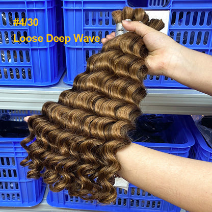 Real Human Hair Wig Hair Grip P4/30 Boho Braids Human Hair Bundle European and American Cross-Border Hair